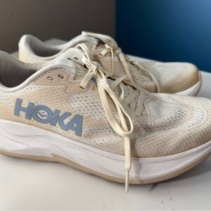 Hoka Cream and Beige Athletic Shoes